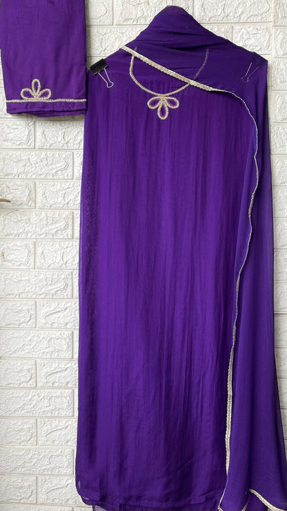 Purple Organza Silk Unstitched Suit