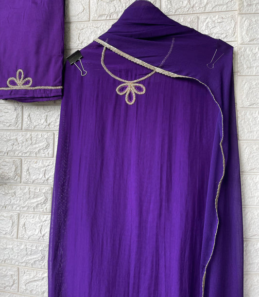 Purple Organza Silk Unstitched Suit