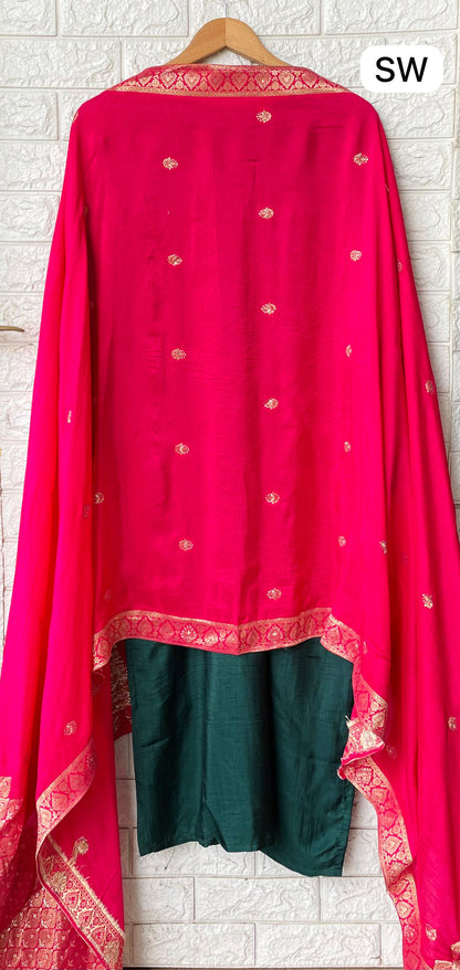 Silk Stirched Kurta Set